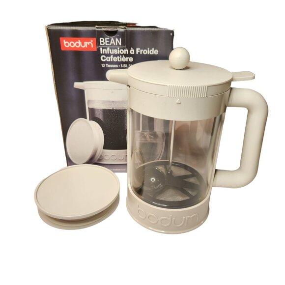 NEW! Bodum Bean Cold Brew Coffee Maker 12 Cups Two Lids One Scoop - Picture 1 of 4